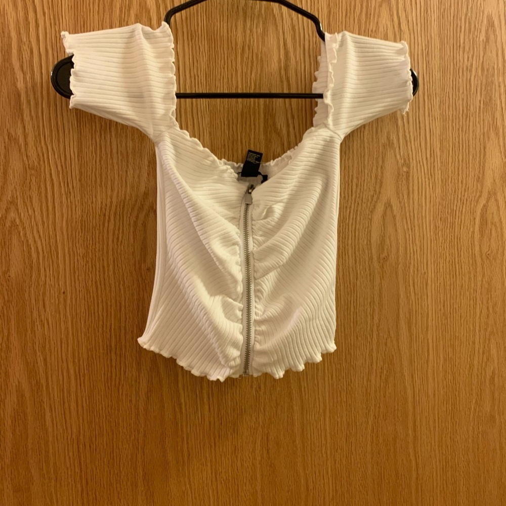 White zip up top